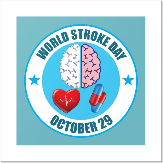 29 october Stroke Day for Awareness Wall Art by ArtoBagsPlus